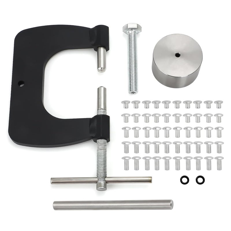 Foruly Semi Tubular Rivets Tool, 1/8" Vent Window Restoration Tool Kit with Cylindrical Rivet Tool for Tonka Pinball Vent Colema n Repair, 50 Piece Set(Add Column Rivet Tool) - Image 1